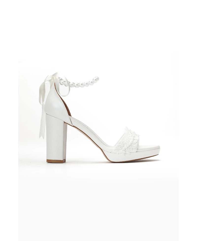 Forever & Always Shoes Women's Delphina Pearl Bridal Heel