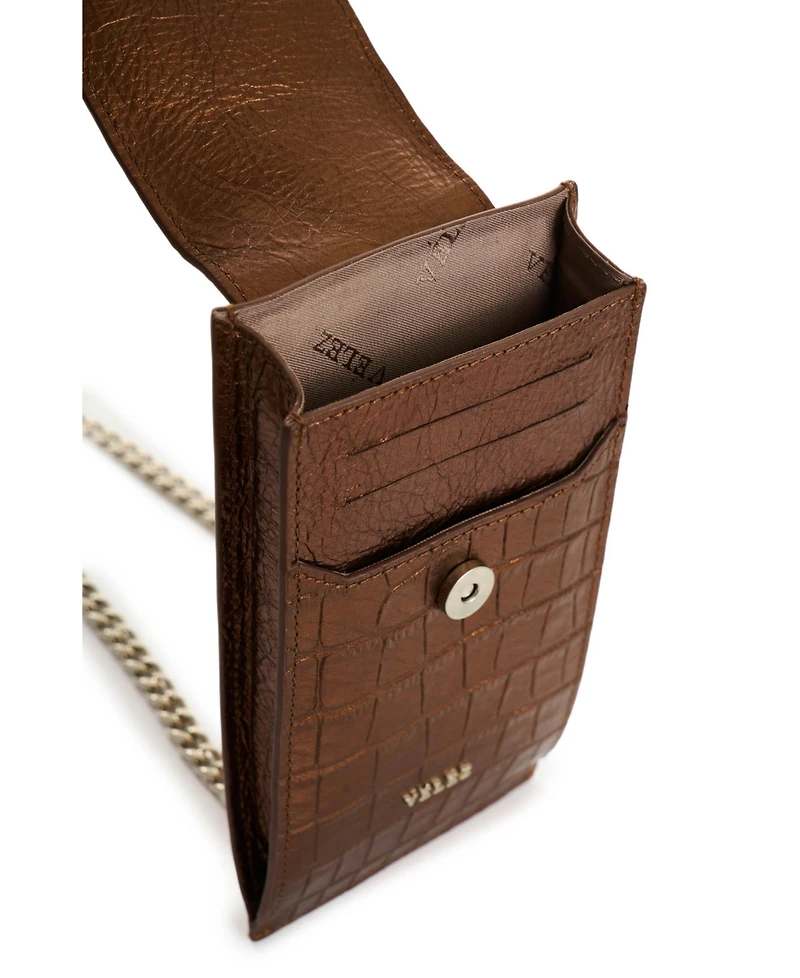 Velez Embossed Leather Phone Holder