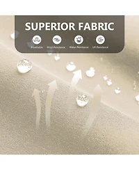 Homfan Outdoor Porch Swing with Adjustable Canopy Patio Swing, Heavy Duty for Adults, Metal Frame Garden, Backyard and Poolside