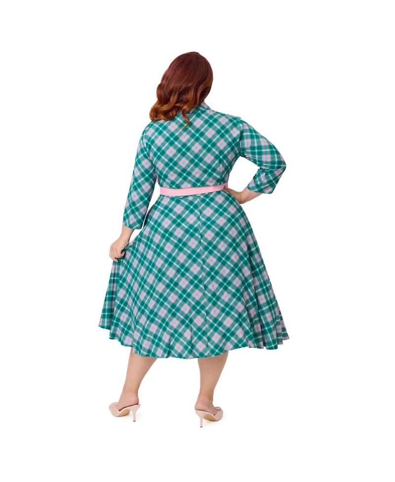 Unique Vintage Plus Sweetheart Neck Swing Dress