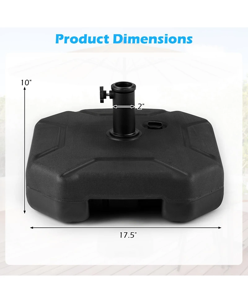 Gouun 17 in Heavy-Duty Fillable Patio Umbrella Base, Up to 88 lbs