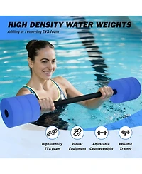 Hikeen Aquatic Exercise Dumbbells Water Dumbbell Pool Resistance Aquatic Fitness Barbells High-Density Eva Foam Pool Weights Dumbbells