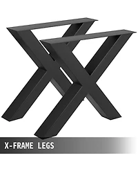 Sugift Steel Table Legs Set of 2, 28" Height, 30" Wide, Heavy Duty X Frame