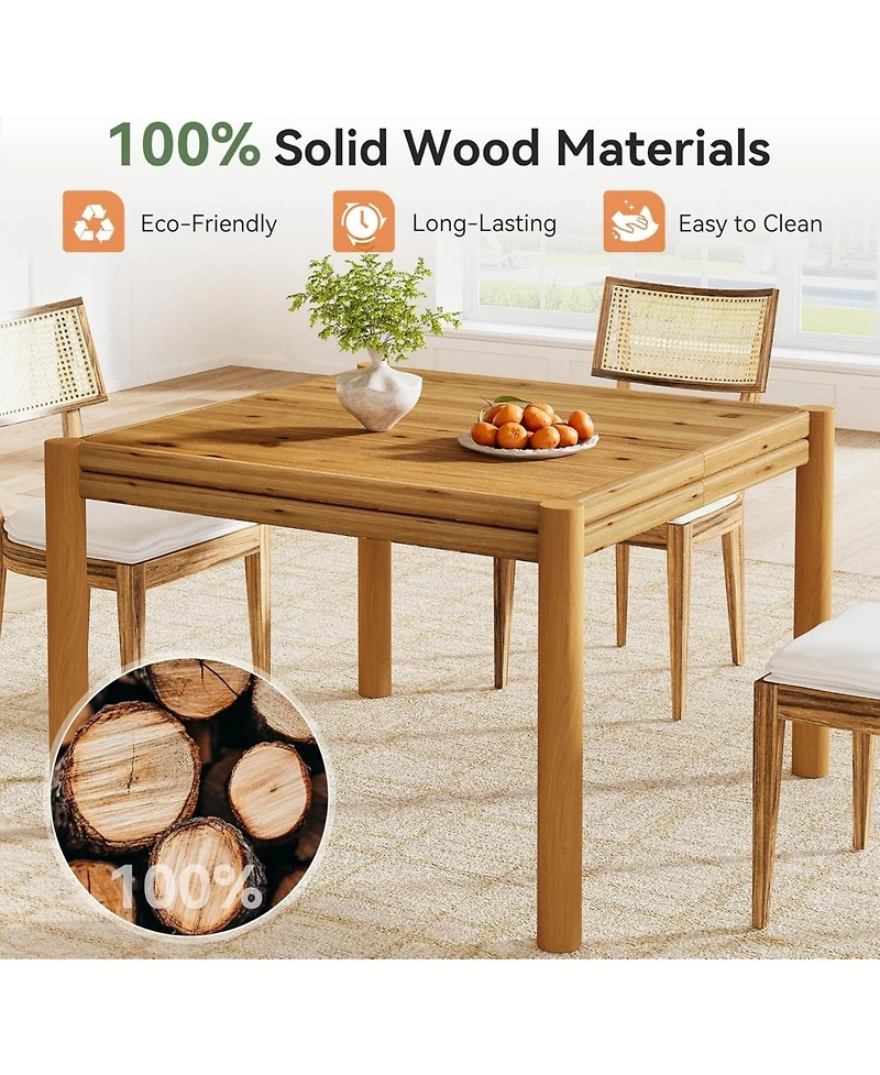 Tribesigns Square Solid Wood Dining Table, 39.4"