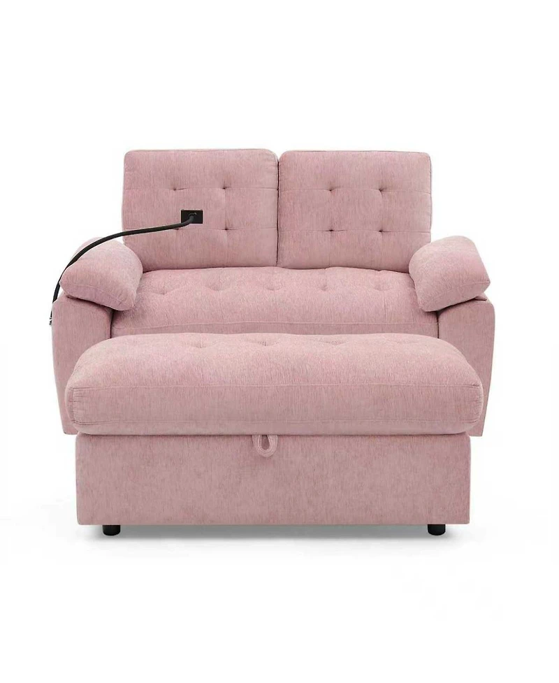 Streamdale Furniture Reclining Sofa with Ottoman and Usb