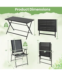 Sugift 5-Piece Foldable Outdoor Dining Set for Backyard Patio Deck