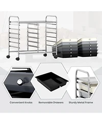 Gouun 12-Drawer Mobile Storage Trolley with Visible Drawers and Dual Push Handles