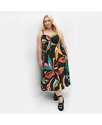 City Chic Women's Maui Shirred Print Maxi Dress