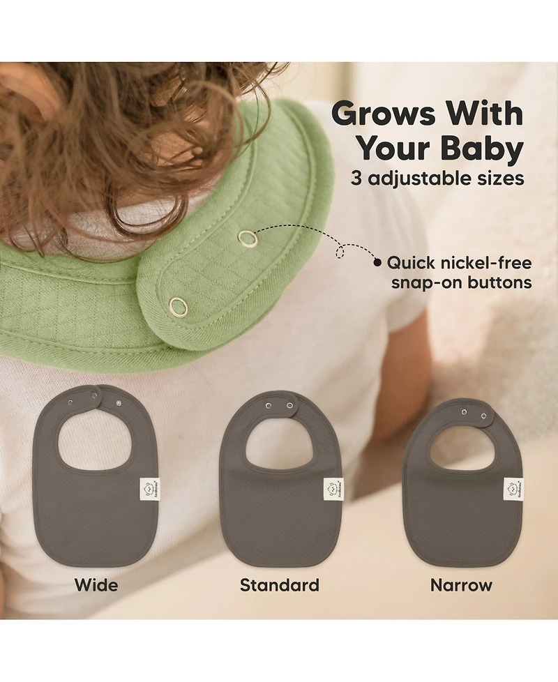 KeaBabies 8pk Quin Baby Bibs for Drooling and Teething, Cotton Drool Bibs, Newborn Boys, Girls