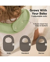 KeaBabies 8pk Quin Baby Bibs for Drooling and Teething, Cotton Drool Bibs, Newborn Boys, Girls