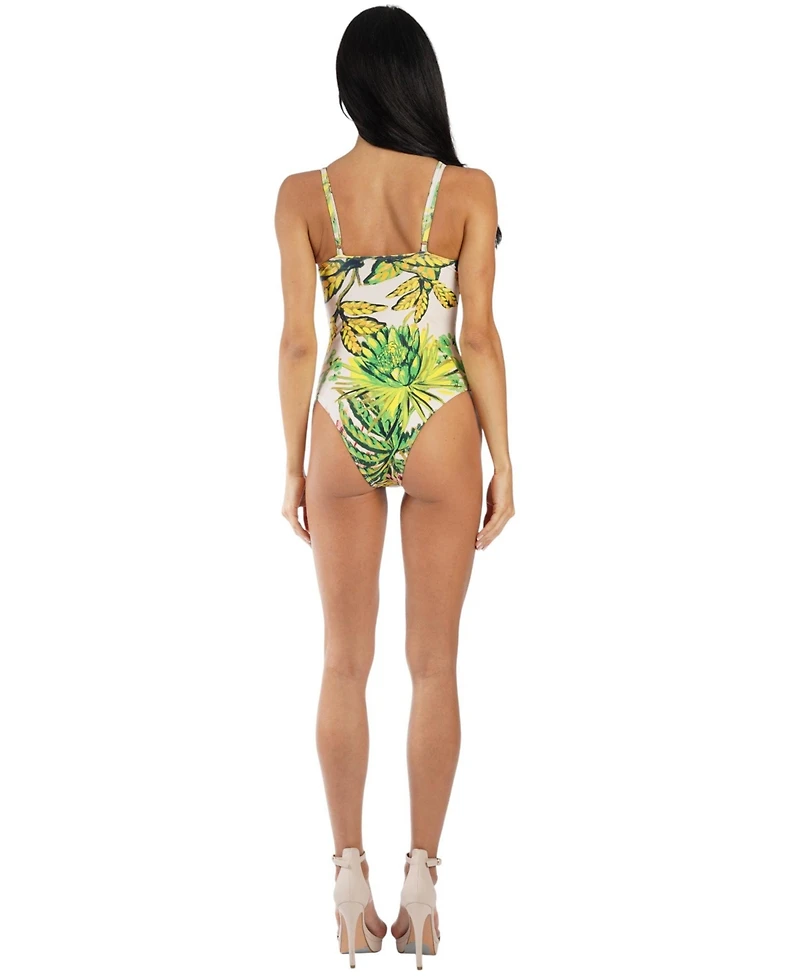 La Moda Clothing Women's Tropical One-Piece Swimsuit