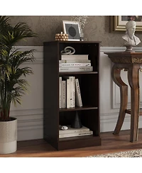 Palace Imports Premium 100% Solid European Oak Hardwood 3-Shelf Modular Bookcase.