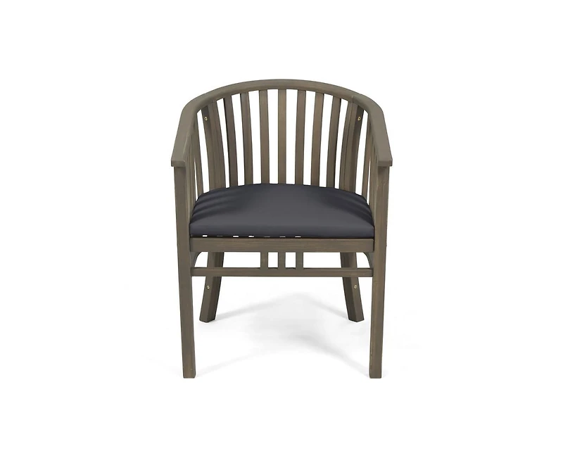 sumyeg Outdoor Wooden Dining Chairs With Cushions(Set of 2)