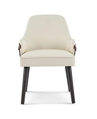 Rainsken Two-Tone Fabric Dining Chair Set of 2, Sturdy Indoor Armchair with Curved Back for Dining and Living Spaces