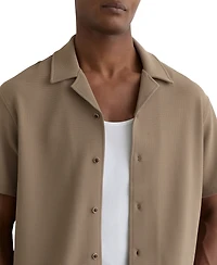 Reiss Men's Textured Cuban-Collar Shirt