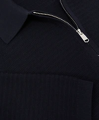 Reiss Men's Textured-Knit Half-Zip Polo Shirt