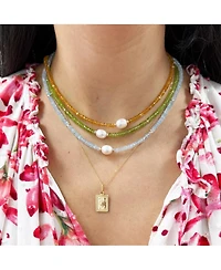 The Lovery Citrine Bead Pearl Necklace 14K Gold