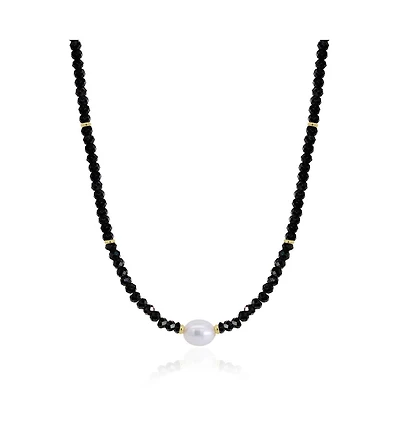 The Lovery Spinel Bead Pearl Necklace 14K Gold
