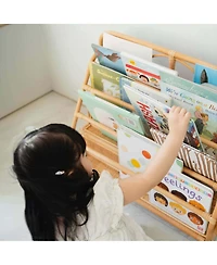 Momiji Elena Handcrafted Rattan Montessori Kids Bookshelf