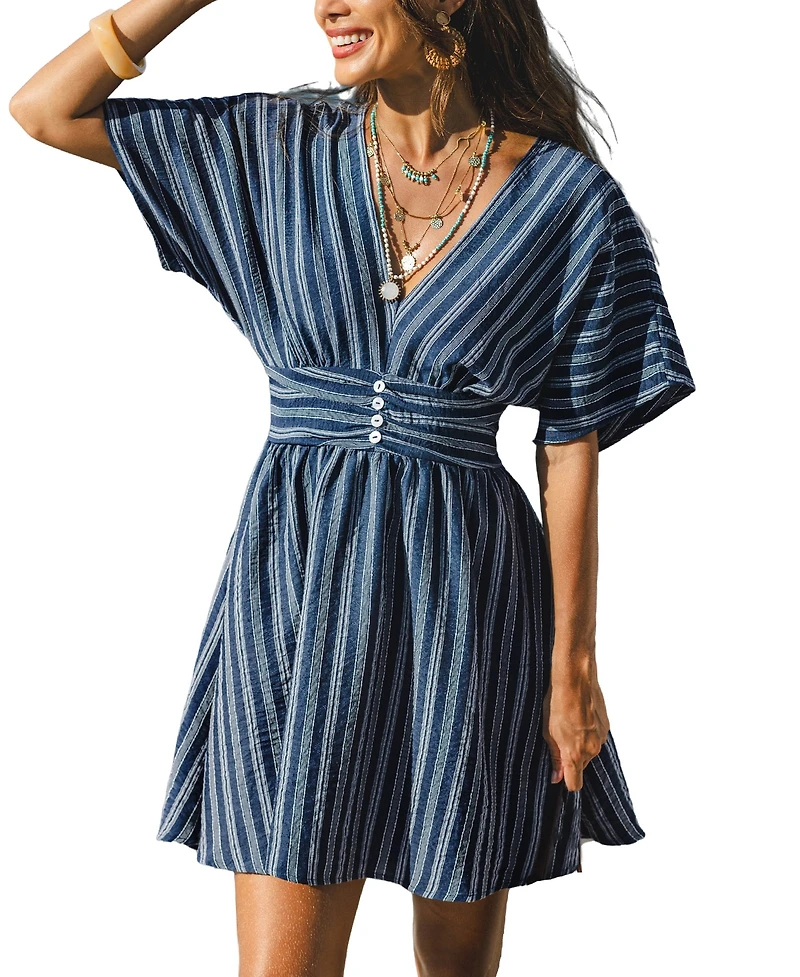 Cupshe Women's Here for It Striped Mini Beach Dress
