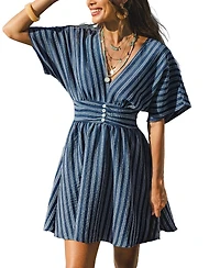 Cupshe Women's Here for It Striped Mini Beach Dress