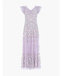 Needle & Thread Women's Ethereal Blooms Short Sleeve Ankle Gown