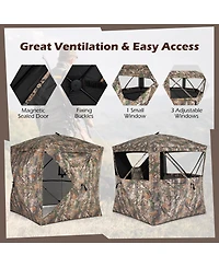 Gouun 270-Degree See-Through Pop Up Hunting Blind Tent with Silent Magnetic Door and Carry Bag