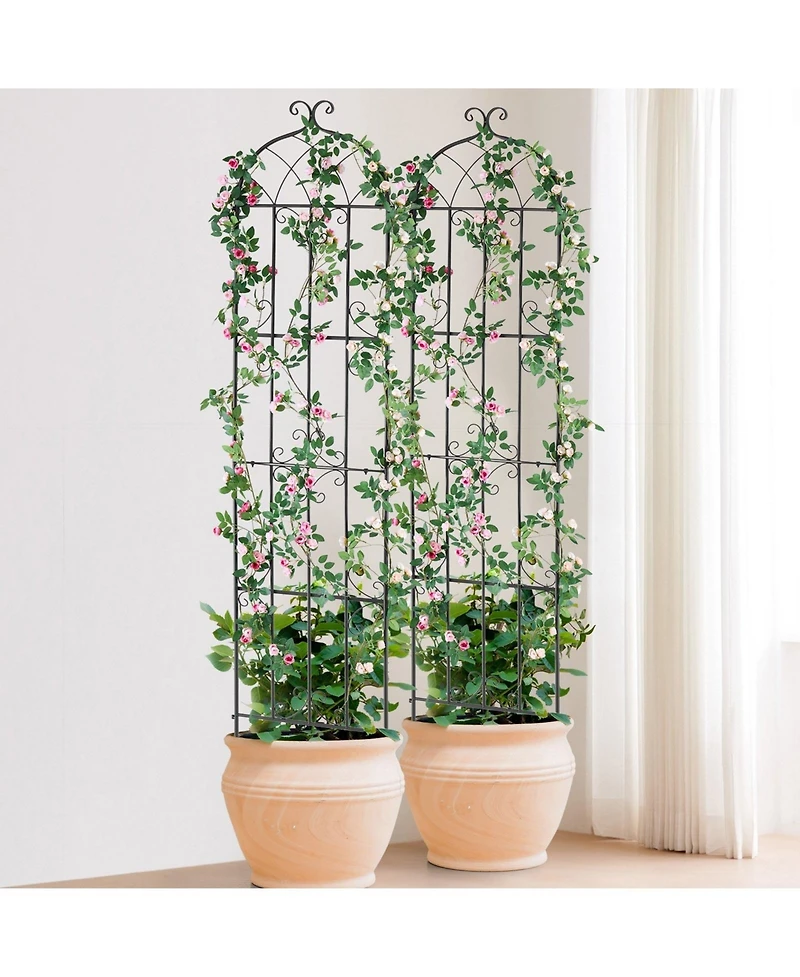 Sugift Climbing Plant Trellis 87 x 20 in 4-Pack Rustproof Metal Support