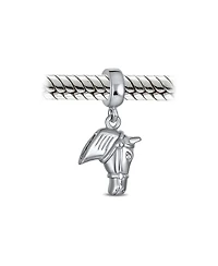 Bling Jewelry Western Equestrian Horse Dangle Charm Bead .925 Sterling Silver European Bracelet