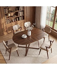 Tribesigns 59-Inch Oval Dining Table, Kitchen Table with Metal Cross Base, Modern Dining Table Seats 4-6