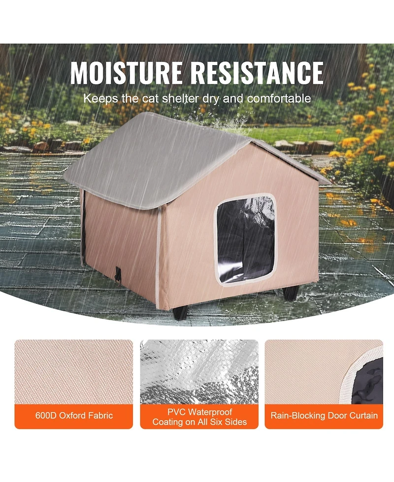 Cozito Cat House Outdoor Elevated Heated Shelter with Timer Pad