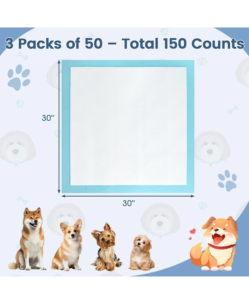 Cozito Puppy Pads 150 Count 30x30 in 6 Layer Leak Proof