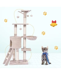 Cozito Cat Tree 56 in Tall with Condo Scratching Posts Ladder