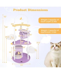 Cozito Cat Tower 62 in with Metal Frame and Jumping Platforms