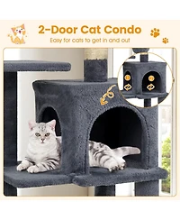 Cozito Cat Tower Multi-Level with 2-Door Condo and Padded