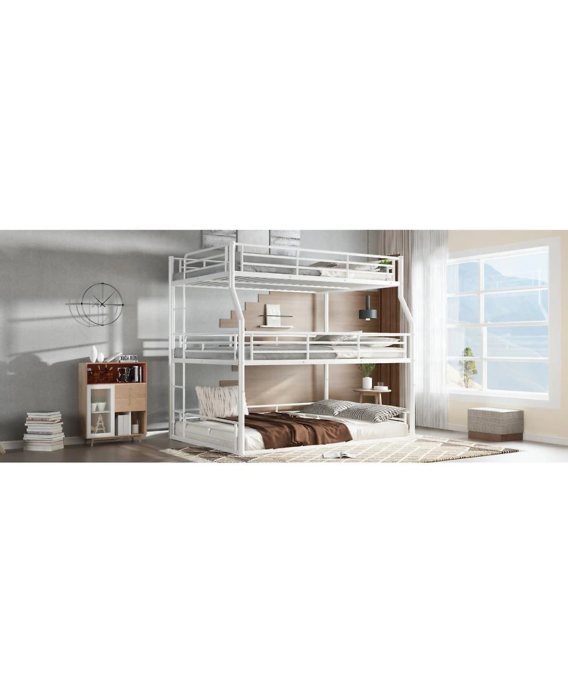 Streamdale Furniture Metal Triple Bunk Bed With Rails