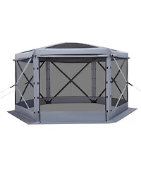 Gouun Pop Up 6-Sided Gazebo Screen Tent 12x12 ft with Removable Top, Carry Bag and Mosquito Netting