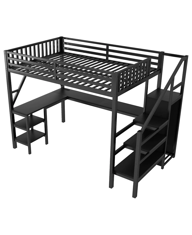 Streamdale Furniture Full Loft Bed Wardrobe