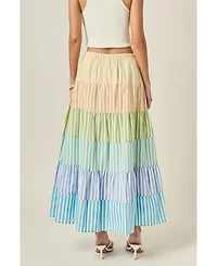 English Factory Women's Colorblock Elastic Skirt