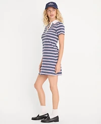 Good American Women's Stripe Stretch Polo Mini Dress, Created for Macy's