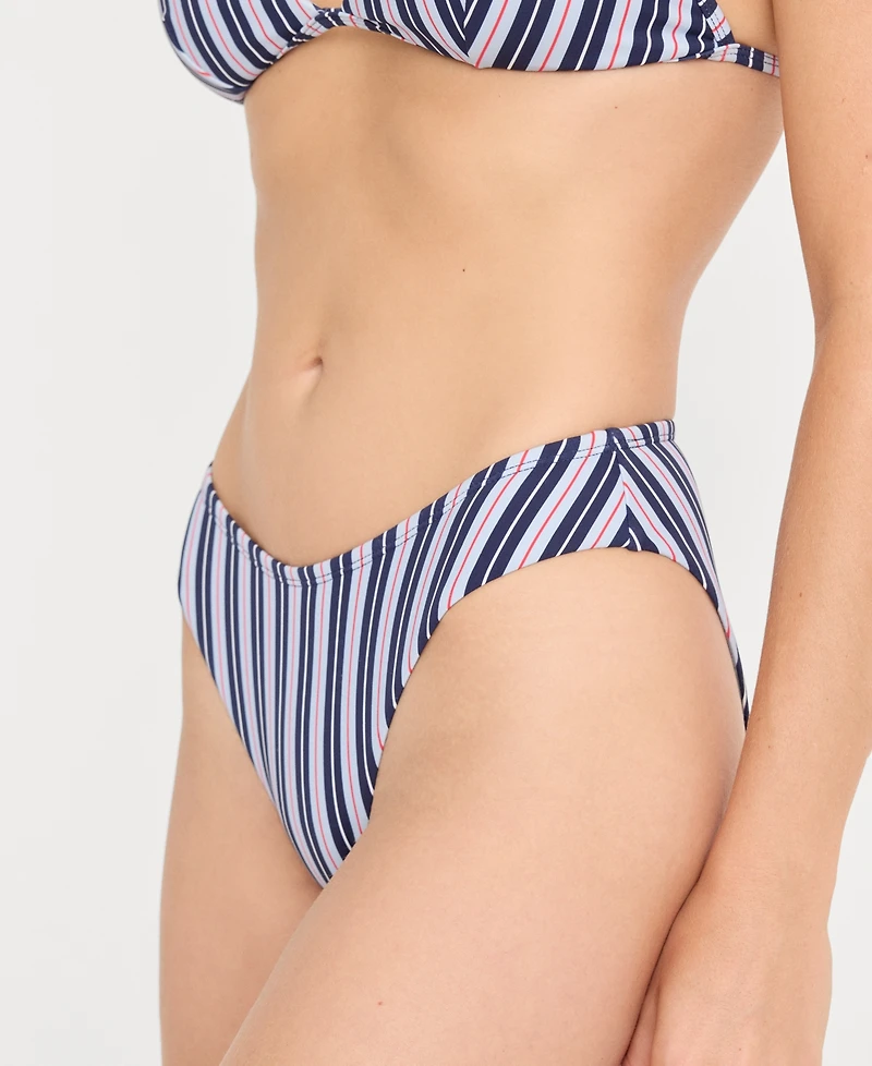Good American Women's Stripe Matte Swim Bikini Bottoms
