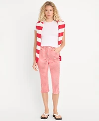 Good American Women's Gingham Capris Pants, Created for Macy's