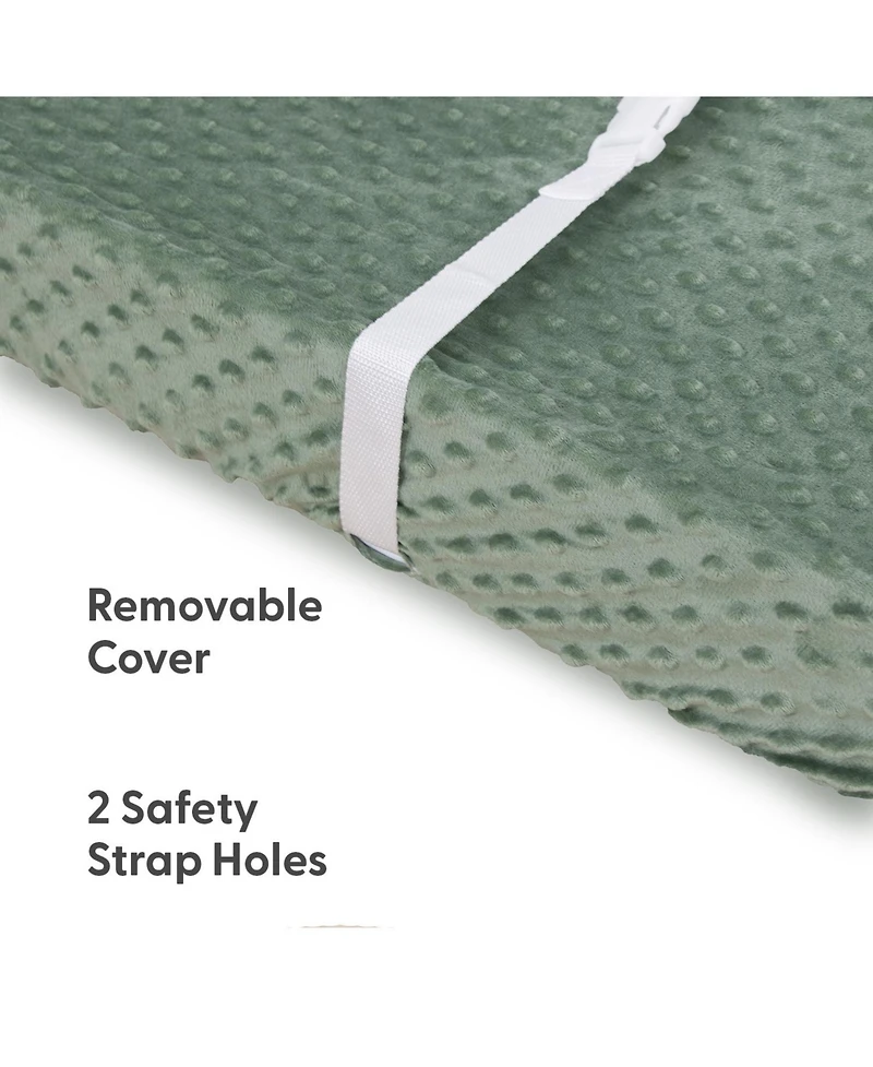 The Peanutshell Minky Dot Sage Ultra Soft Baby Mat Cover for Boys and Girls, 2 Pack