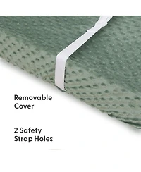 The Peanutshell Minky Dot Sage Ultra Soft Baby Mat Cover for Boys and Girls, 2 Pack