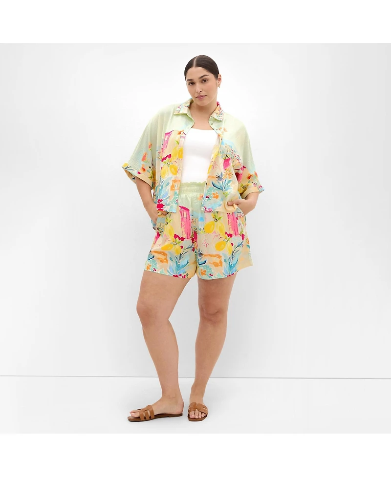 City Chic Plus Sorrento Print Women's Shirt