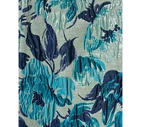 Adrianna Papell Women's Printed Metallic Boat Neck Dress