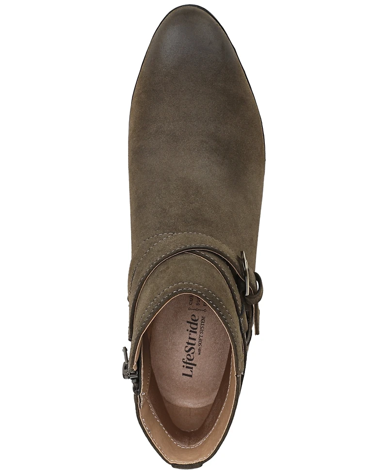 LifeStride Women's Oaklyn Zip Short Pointed Toe Booties