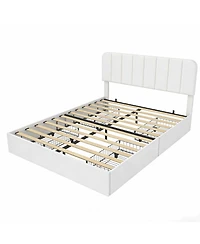 Homfan Bed Frame Heavy Duty Slats with 2 Storage
