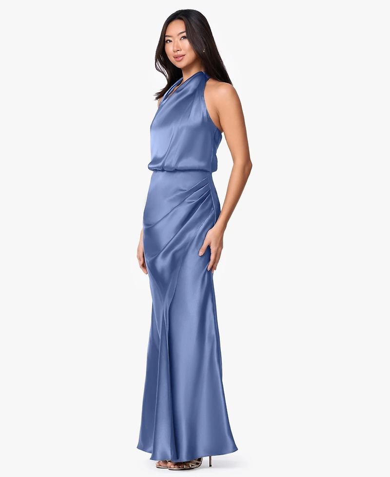 Betsy & Adam Women's Long Charm Halter Neck Dress