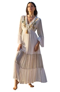 Yumi Women's Metallic Embellished Maxi Dress